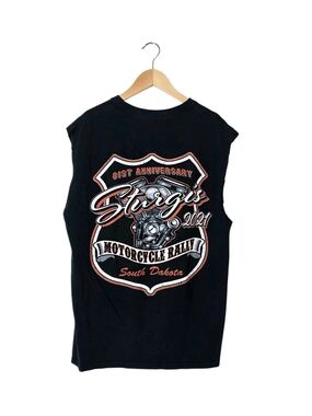 2021 Sturgis 81st Anniversary Cut Off Shirt L Motorcycle Rally South Dakota
